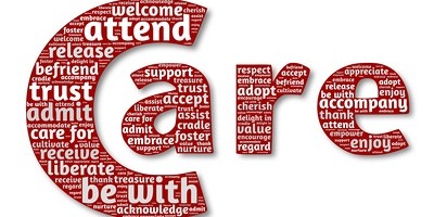 eine wordcloud zum Thema care
