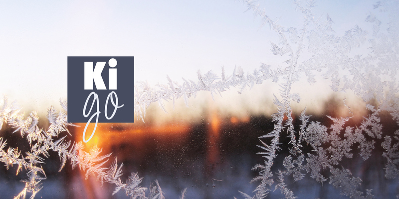 Eisblumen auf einem Fenster.