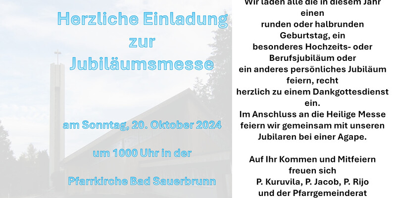 Jubiläumsmesse / hermann dittrich Einladung
