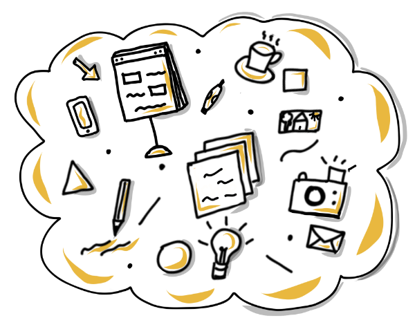 Zeichnung mit verschiedenen Symbolen